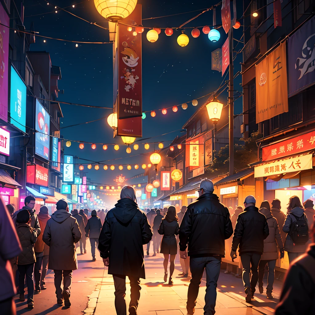 Festival, many people, lights, natta, gaben.