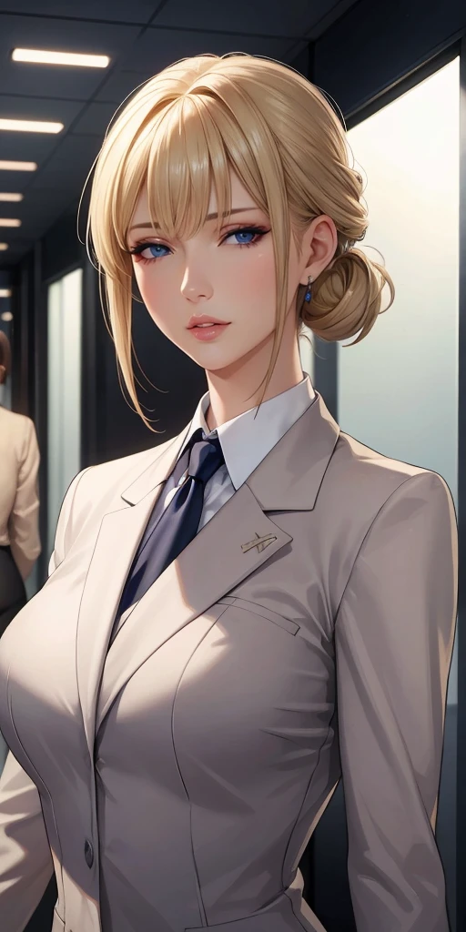 (masterpiece), Realistic, elegant mature woman, blonde, blue eyes, soft light, 4k resolution, high detailed, high quality, beautiful cg