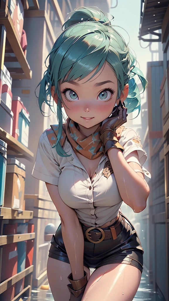 (((Bulma from dragonball z))),cute girl,(((1girl))),((girl with extremely cute and beautiful aqua hair)),

(large breasts:1.4),saggy breasts,(((aqua hair, blunt bangs,ponytail, aquamarine hair, hair ribbon, braided ponytail long hair))),(((aqua_eyes:1.3))),intricate eyes,beautiful detailed eyes,symmetrical eyes,big eyes:1.3,((fat)),(((lustrous skin:1.5,bright skin: 1.5,skin tanned,shiny skin,very shiny skin,shiny body,plastic glitter skin,exaggerated shiny skin,illuminated skin,wet legs))),(spider lower abdomen,narrow waist,wide hip,athletic body,inflated legs, thick thighs,detailed body,(detailed face)),big ass, thick thighs, slim curves,   good anatomy,

cute,slutty,seductive,erotic,(nsfw),

steampunk pink shirt,steampunk belt, steampunk scarf, pink skirt, steampunk writing clothes, steampunk brown gloves, waving,

( sensual pose:1.0),solo focus,embarrassed,smile,(centered,scale to fit dimensions,Rule of thirds),

((steampunk,industrial revolution)),scenery:1.25,((intricate scenery)),((steampunk, background)),

(Glossy steampunk ornaments),highres,sharp focus,(ultra detailed,extremely detailed),(photorealistic artwork:1.37),(extremely detailed CG unity 8k wallpaper),(((vibrant colors,vibrant theme))),(intricate),(masterpiece),(best quality),artistic photography,(photography taken by sldr),(intricate background),perfect rendered face,perfect face details,realistic face,photo realistic,((intricate detail)),(((realism))),
