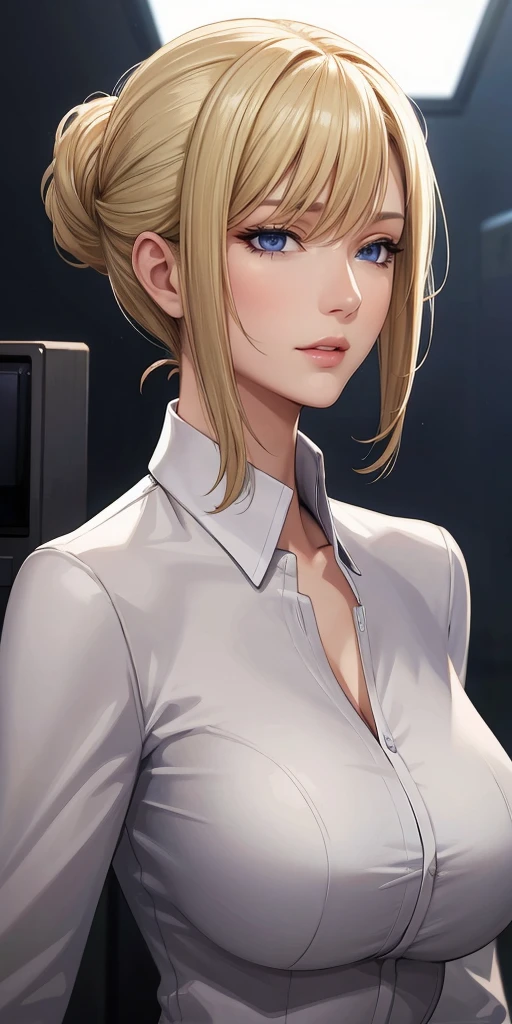 (masterpiece), Realistic, elegant mature woman, blonde, blue eyes, soft light, 4k resolution, high detailed, high quality, beautiful cg