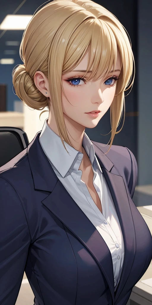 (masterpiece), Realistic, elegant mature woman, blonde, blue eyes, soft light, 4k resolution, high detailed, high quality, beautiful cg