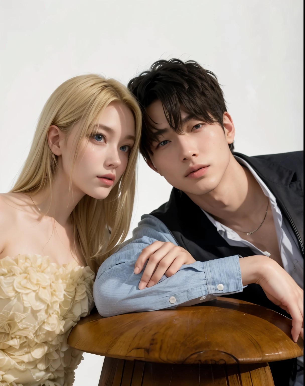 blonde woman with a man