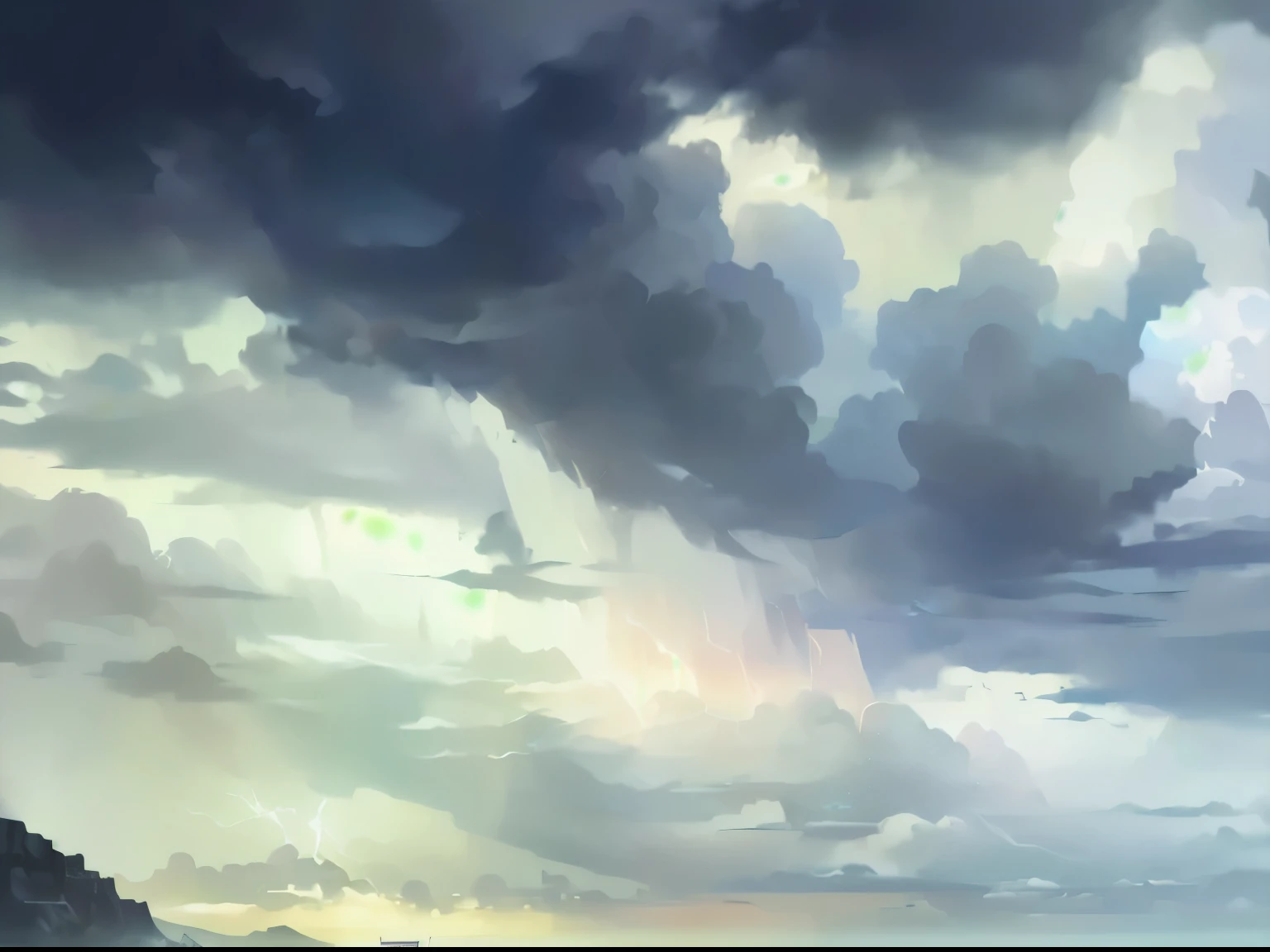 there is a boat that is floating in the water under a cloudy sky, atmosphere fantasy sky, Stormy sky, atmosphere. number, Ultra-detailed storm clouds, Gloomy weather. Surrealism, stormy clouds outdoor, Dramatic skies in background, Storm background, Dramatic skies, realistic sky, atmosphere background, Colorful sinister background, Storm Background, 可见的天空和潮湿的atmosphere