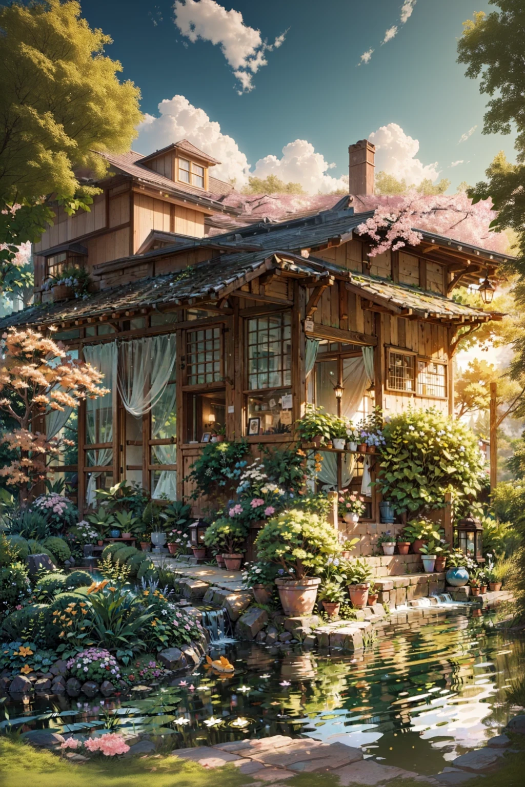a breathtaking landscape of lush green trees, a vast expanse of sky, and fluffy white clouds drifting lazily overhead, (best quality,4k,8k,highres,masterpiece:1.2),ultra-detailed,(realistic,photorealistic,photo-realistic:1.37),vivid colors,dramatic lighting,serene atmosphere,natural beauty,stunning scenery,idyllic countryside,peaceful meadow
