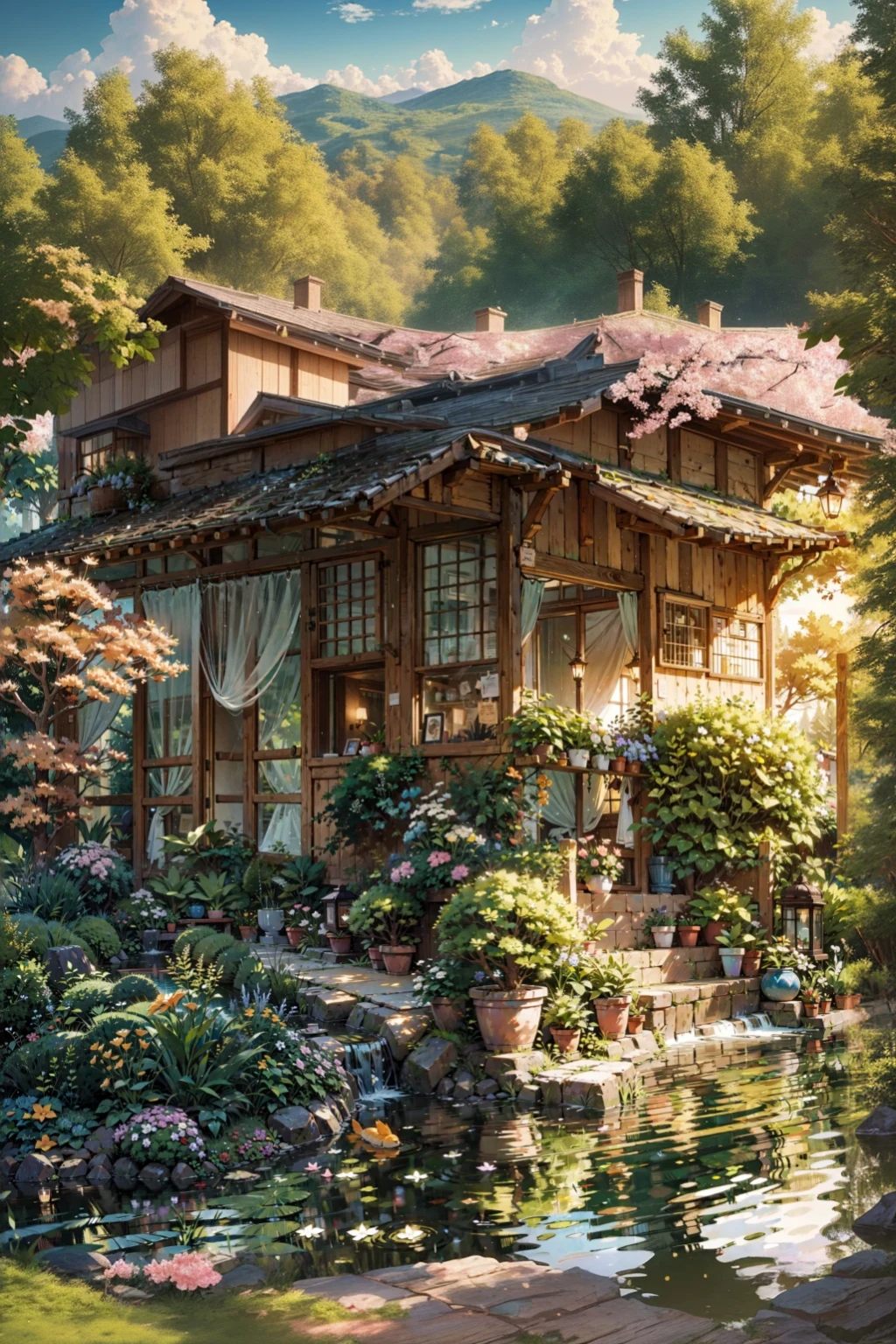 a breathtaking landscape of lush green trees, a vast expanse of sky, and fluffy white clouds drifting lazily overhead, (best quality,4k,8k,highres,masterpiece:1.2),ultra-detailed,(realistic,photorealistic,photo-realistic:1.37),vivid colors,dramatic lighting,serene atmosphere,natural beauty,stunning scenery,idyllic countryside,peaceful meadow