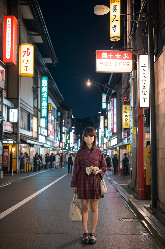 2780 Japan A completely different Japanese world from today A girl in the evening near Fujisawa Station Clearly a world of the future、A world with a quaint feel that is somehow old-fashioned
