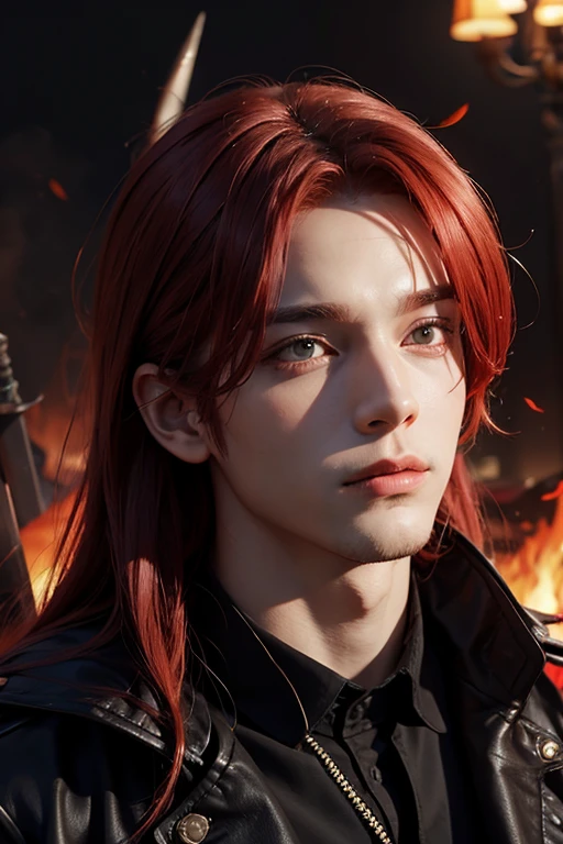 1 male, Red hair, in hell, devil