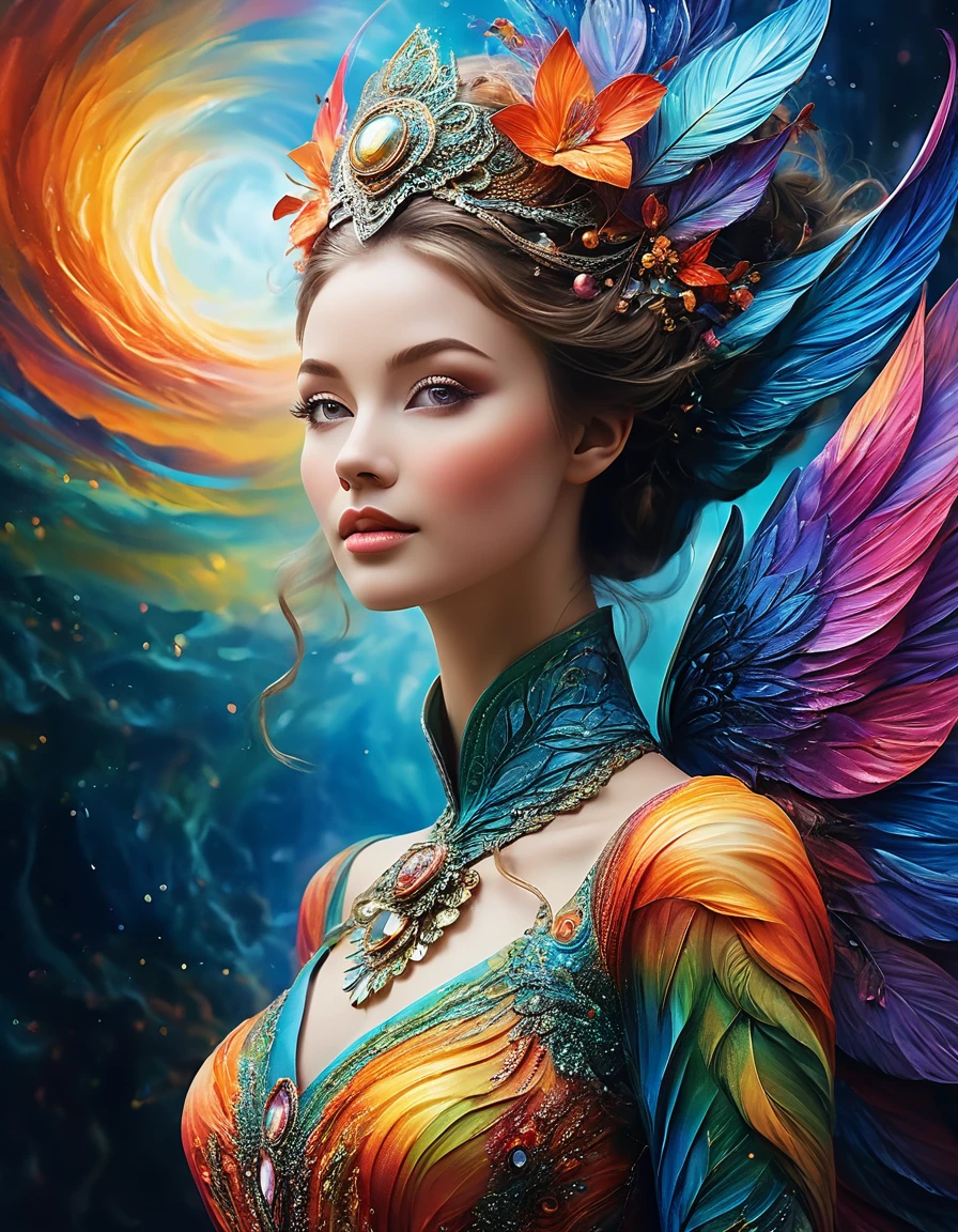 (best quality, ultra-detailed, realistic:1.37), captivating surrealism, mesmerizing female fantasy face, vibrant colors, ethereal atmosphere, intricate details, dream-like composition, otherworldly elements, seamless blend of reality and imagination, mind-bending visual experience, artistic masterpiece.