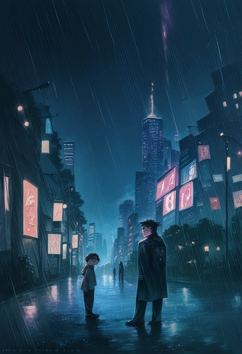 8k, RAW Photos, Highest quality, masterpiece:1.2),(Realistic, photo-Realistic:1.37),Tokyo Street,night, rain, Wet,Cityscape,night, Cyberpunk City,Soft Light,Muscular