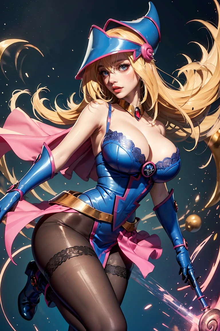 Beautiful dark mage (masterpiece: 1.2, Best Quality), (1, only), Big chest, (Dynamic posture), (shiny skin, CShouldson skin), CShouldson skin, Black Magician Demon Girl Sez Version, Redskin, Thin gloves and lace gloves, ( little demonic horns:1.1), (Lillis \(dark stalker\)), (Skysky), Should, (joya, golden ornaments:1.15 ), pelvis grande, blue (lace pantyhose:1.1) Black Wizard Girl Version Sensible Demon,being realistic ,。.3D,Magical Fluctuationagical array