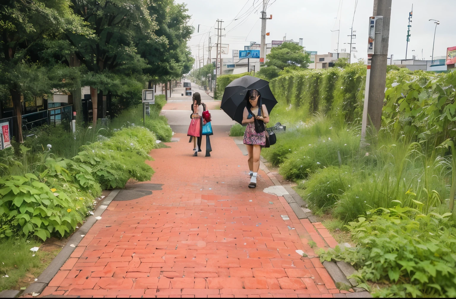 (Best quality, 8k, 32k, Masterpiece, UHD:1.2), "Transform the scene into the vibrant and electrifying streets of Akihabara, Japan, but with an eerie emptiness. The setting is devoid of crowds or people, emphasizing the stillness of the moment. The streets are wide and paved, lined with towering buildings adorned with colorful neon signs and large billboards featuring anime characters and technology advertisements.

Surrounding the streets are numerous shops specializing in electronics, video games, and anime merchandise, each with bright, eye-catching storefronts and banners. Anime graffiti and posters cover the walls, adding a splash of color and character to the urban environment.

The sidewalks are filled with street lamps, vending machines, and various urban elements such as benches, signposts, and barriers. There are no trees or grass, just the concrete and asphalt of the city streets, highlighting the urban nature of the location.

The atmosphere captures the essence of Akihabara's dynamic and bustling cityscape, yet with a surprising quietness, allowing the intricate details of the urban infrastructure and anime-themed decorations to stand out."