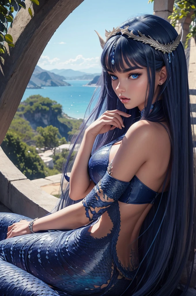 Megan Williams, ultra detailed face, detailed blue eyes, long hair, (((lamia, masterpiece)))