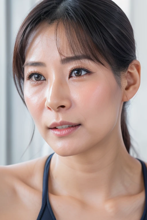 Beautiful Japanese actress,(photo Realistic:1.4), (hyper Realistic:1.4), (Realistic:1.3),Very detailed, Edge Orgasm,face Focus, 口を開けてclose your eyesいる女性 , Edgy Woman _face、Age 35、Black-haired、 News anchor、Very small toilet,((Sweat)),((skin shining with Sweat))((Clabrasion glistening with Sweat,face shining with Sweat)),（(Sweatばんだ肌))((Sweaty skin)),Sitting on the toilet floor、((Super Hard Orgasm))((Raise your eyebrows, Frowning, close your eyes))((profile,横face))((Looking to the side)),((すべて横faceで生成してください))((鼻中隔が見える横face,nasal septum))