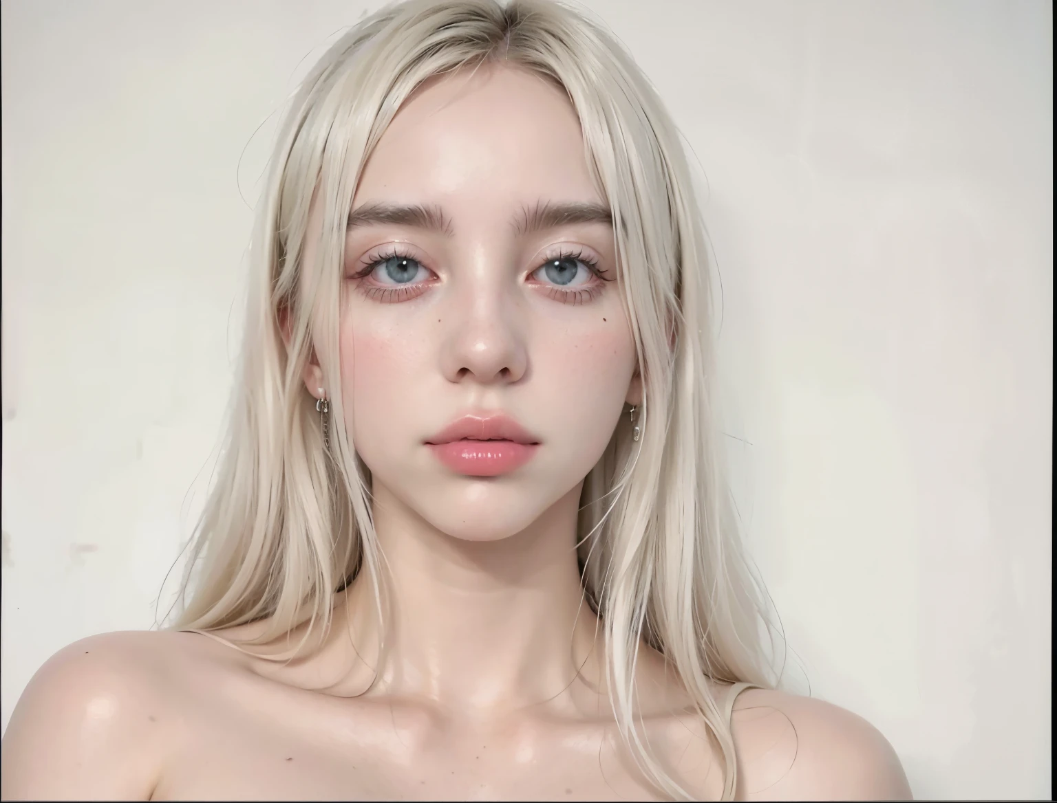 blonde woman with long hair and piercings posing for a photo, with long black hair, with long black hair, perfect white haired girl, ava max, tifa lockhart with black hair, pale porcelain white skin, anime girl in real life, with black hair, extremely black hair, very black hair, with long black hair, Her hair is black