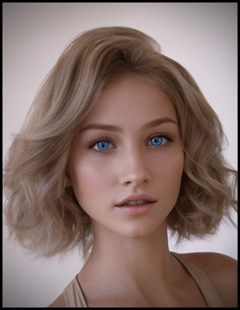 photorealistic, photograph, pretty blond woman, blue eyes