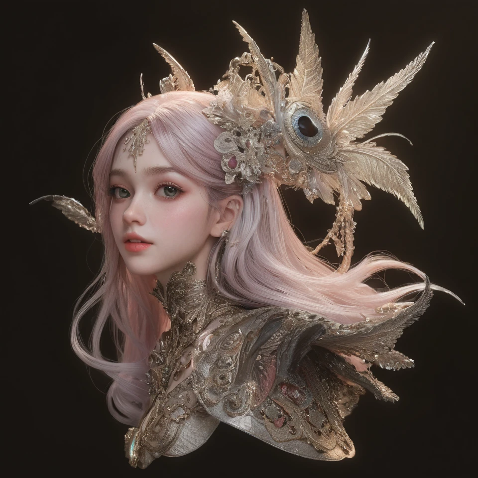 photo of a young smiling girl with highly detailed and realistic features, large eyes, long eyelashes, multicolored hair and eyes, full and large lips, glowing skin, blush, masterpiece, best quality, divine art, divine quality, very detailed face, very realistic, cute, (best quality,4k,8k,highres,masterpiece:1.2),ultra-detailed,(realistic,photorealistic,photo-realistic:1.37),HDR,UHD,studio lighting,ultra-fine painting,sharp focus,physically-based rendering,extreme detail description,professional,vivid colors,bokeh,portrait