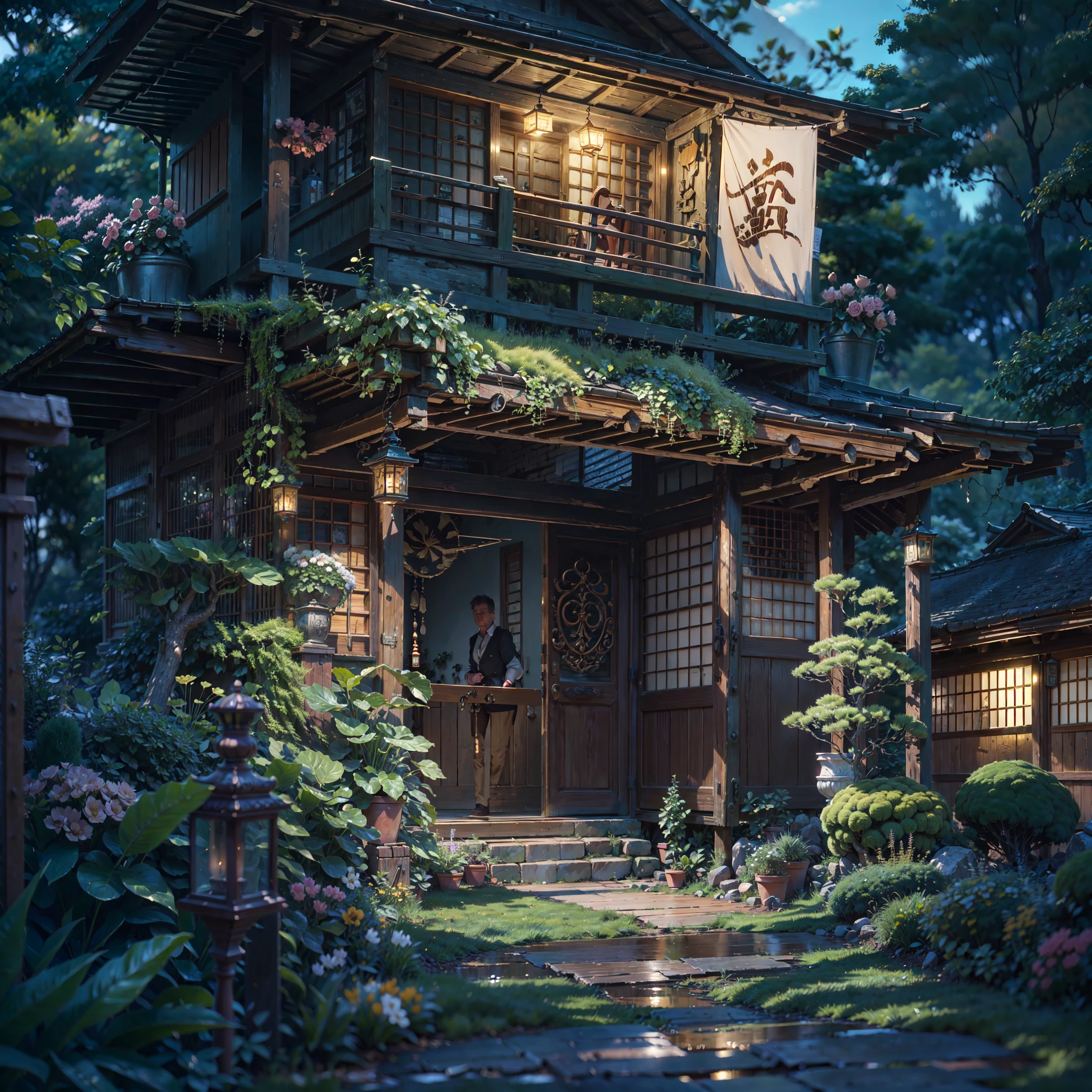 a beautiful wooden door, intricate carvings, wooden frame, rustic, weathered, aged, worn, antique, ornate, detailed, photorealistic, 8k, hyperdetailed, masterpiece, realistic, cinematic lighting, dramatic shadows, warm tones, golden hour, detailed wood grain, knots, imperfections, overgrown vines, moss, nature, fantasy, fairytale