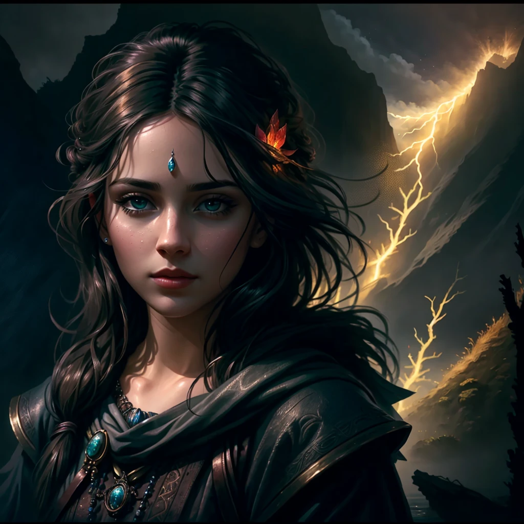 a beautiful detailed woman, extremely detailed eyes, beautiful detailed lips, detailed face, longeyelashes, realistic, photorealistic, masterpiece, ultra-detailed, 8k, high quality, cinematic lighting, dramatic lighting, chiaroscuro lighting, dramatic colors, vibrant colors, fantasy, dark fantasy, mist, cliff, ocean, mysterious, moody, atmospheric, alloldrpgarts1 RpgRiftingInThe90s