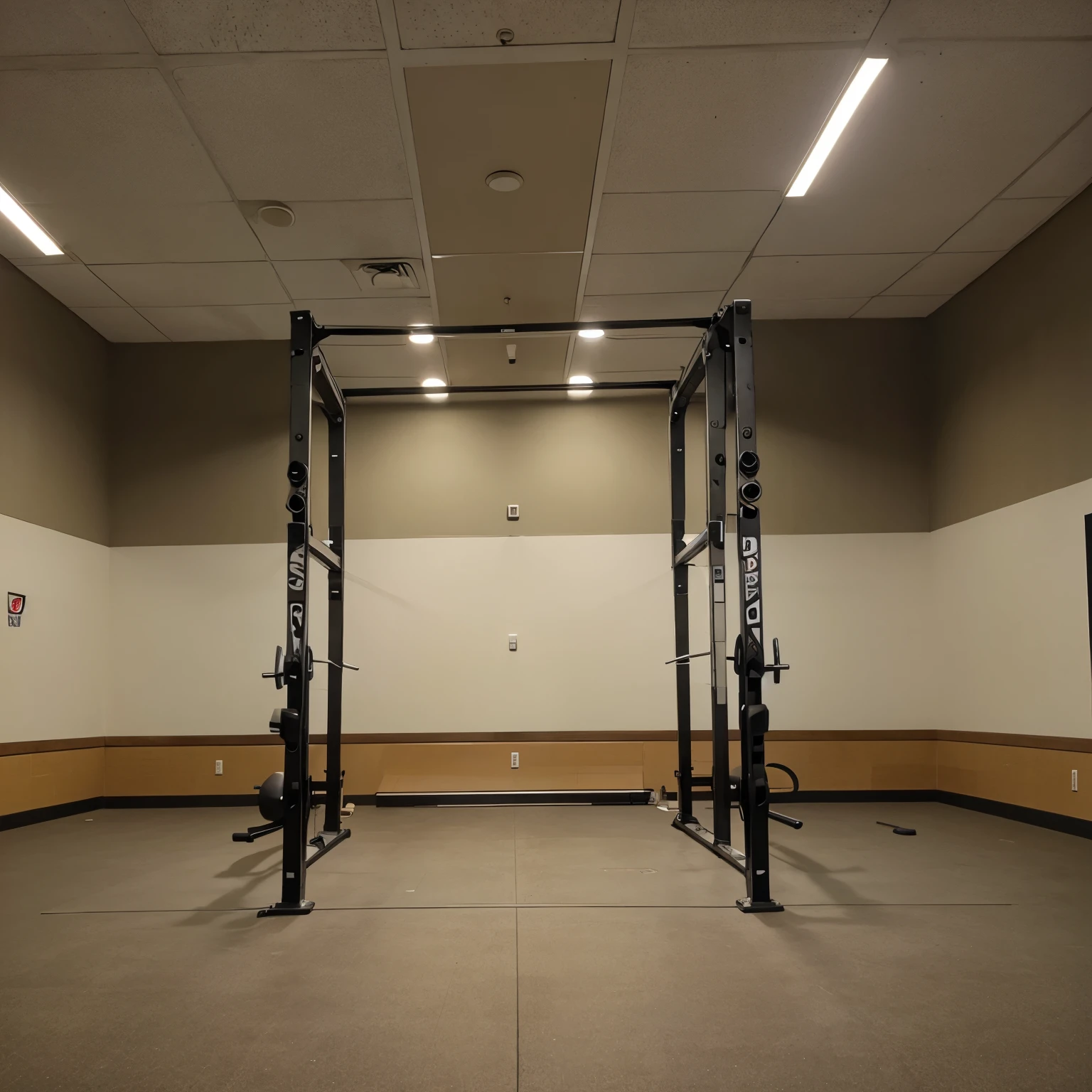 Deserted fitness center, pull-up bar, Front view