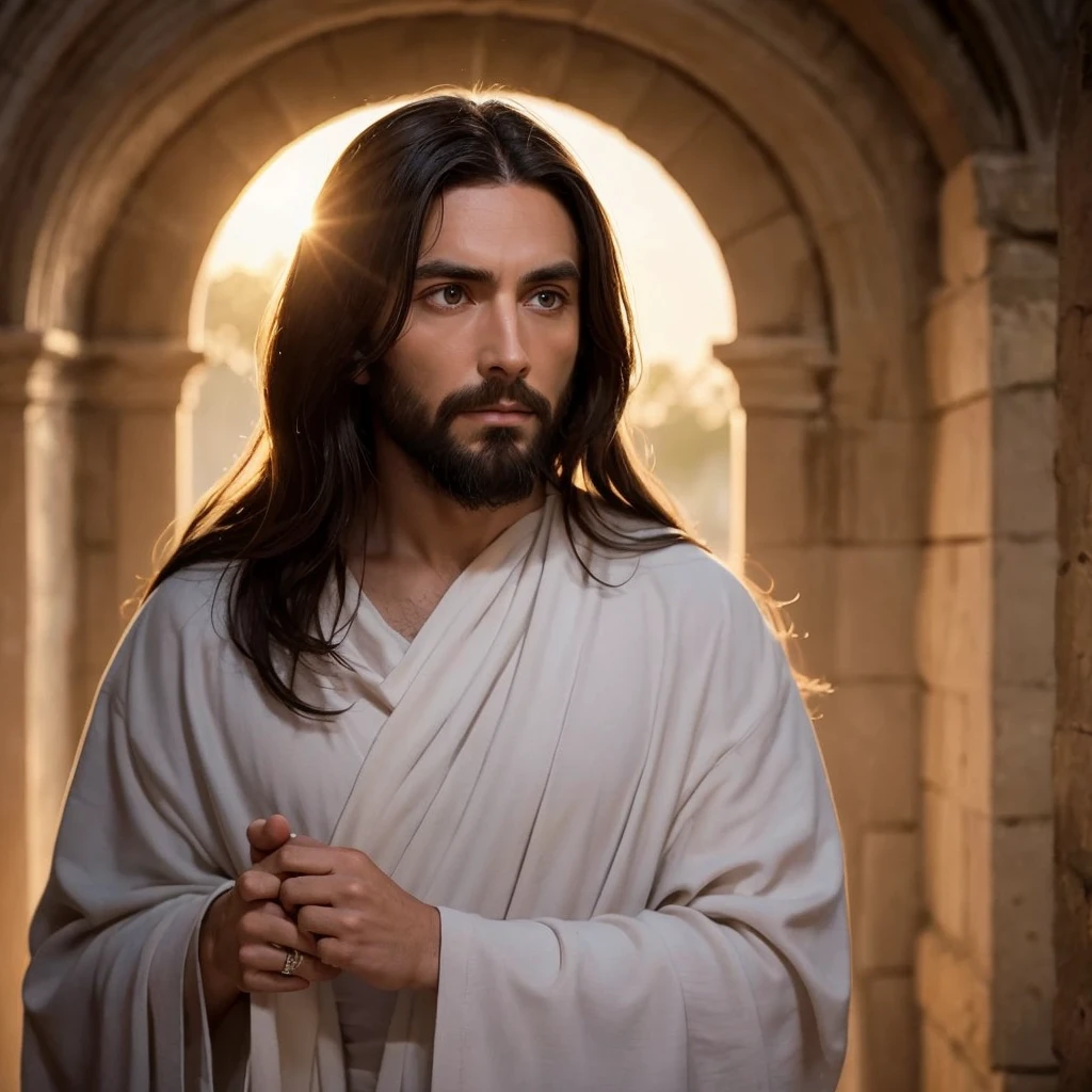 Jesus Christ looking forward