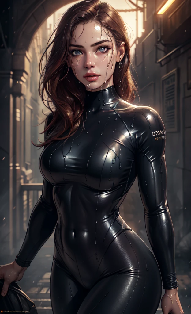 a beautiful -yeld giin tight leggings and a wet sexy figure, detailed face, extremely detailed eyes and lips, detailed facial features, photorealistic, realistic, high quality, cinematic lighting, vibrant colors, fantasy, digital art, 8k, best quality, masterpiece