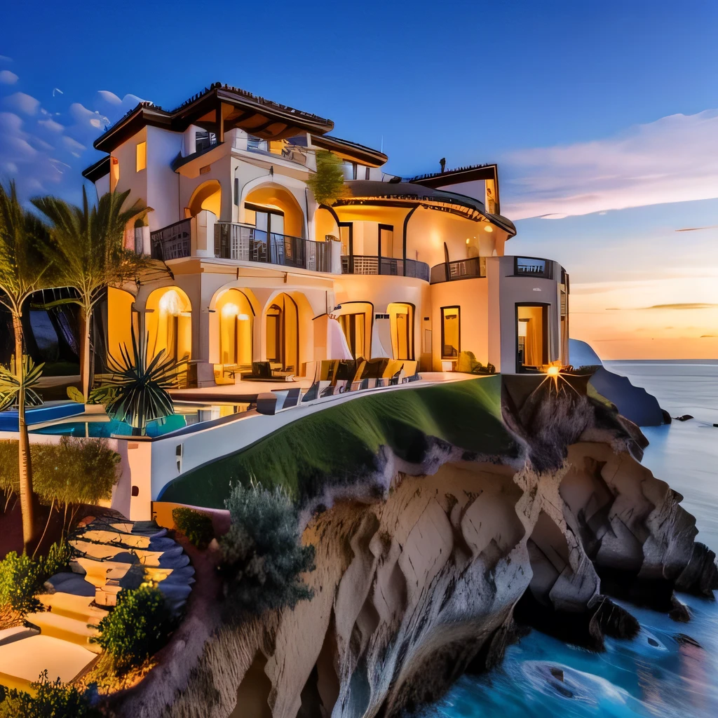 An elegant villa on a cliff
