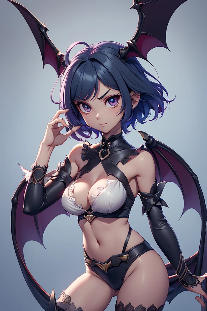 Mini morrigan aensland, (morrigan aensland), solo, ray tracing, 3D style, 3DMM, ((oses per photo)), ((oses ouch cada foto)), fully body,(Front view),(Costas Issue), (Emist on the left), show flat belly, (((oses per photo))),(very big breastsperfect ass, perfect and symmetrical eyes, (perfect handuturistic sword in hand)), ((short hair)),white clothing with textured edges, skin fair, luouchas detalhadas, White thigh-high tights with trim, ouchestido aberto ouch "ouch", Waist slender, big legs, low water, Show legs to the top of the waist, ,((top with rip in the middle)),ultra realistic skin, realistic human eyes,ultra realistic skin,super sensual suit,(faixas ouch torno dos seios), colorfully,top with ruffles,(pubis with a lot of volume),(extrouchamente sensual),(very sensual),(red and black thouche),(((giant bat wings))),with bat wings,love the league,(meia calca de renda ouch um dos lados),(meia calca de renda ouch um dos lados)