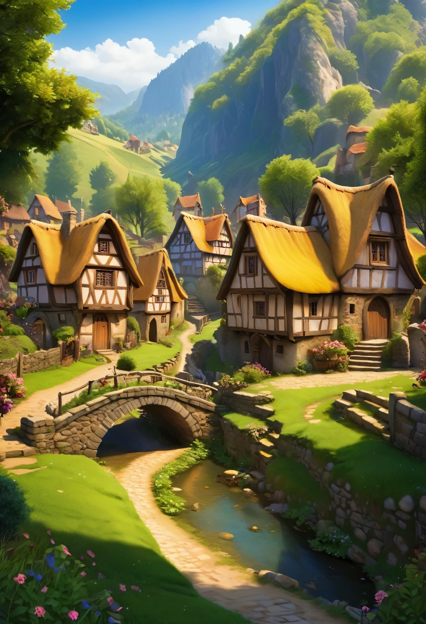 Fairytale village,bottom of the'ocean,Beautiful mermaid princess