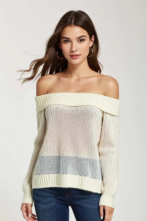 ((best quality)), ((masterpiece)), (detailed), 1girl, off-shoulder sweater, 