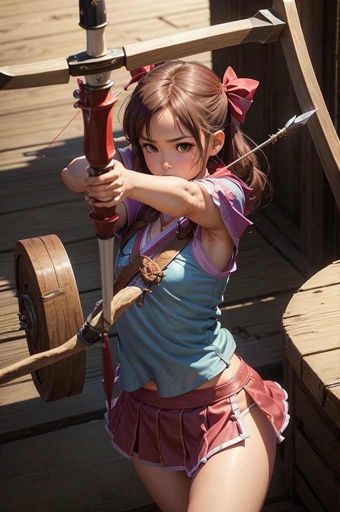 Archer、Fantasy、girl、mini skirt、hunter、Bow and Arrow、Huge Weapons、Battle Axe、Panties、Dragon Quest、Monk、Martial Artist、6 