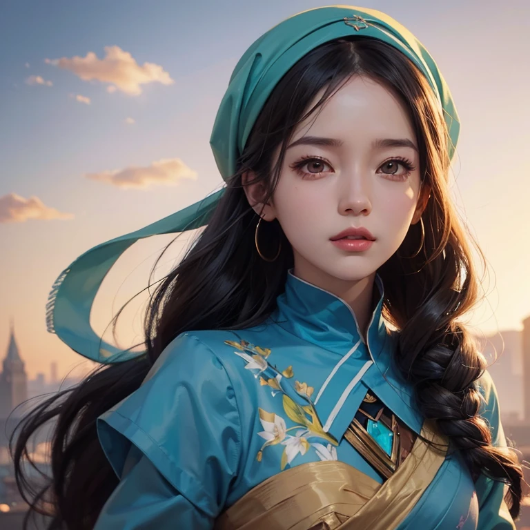a painting of a woman with a head scarf on her head, rossdraws portrait, rossdraws 1.0, rossdraws digital painting, artgerm and atey ghailan, lois van baarle and rossdraws, rossdraws 2 0, rossdraws 2.5, lois van rossdraws, artgerm portrait, rossdraws cartoon vibrant