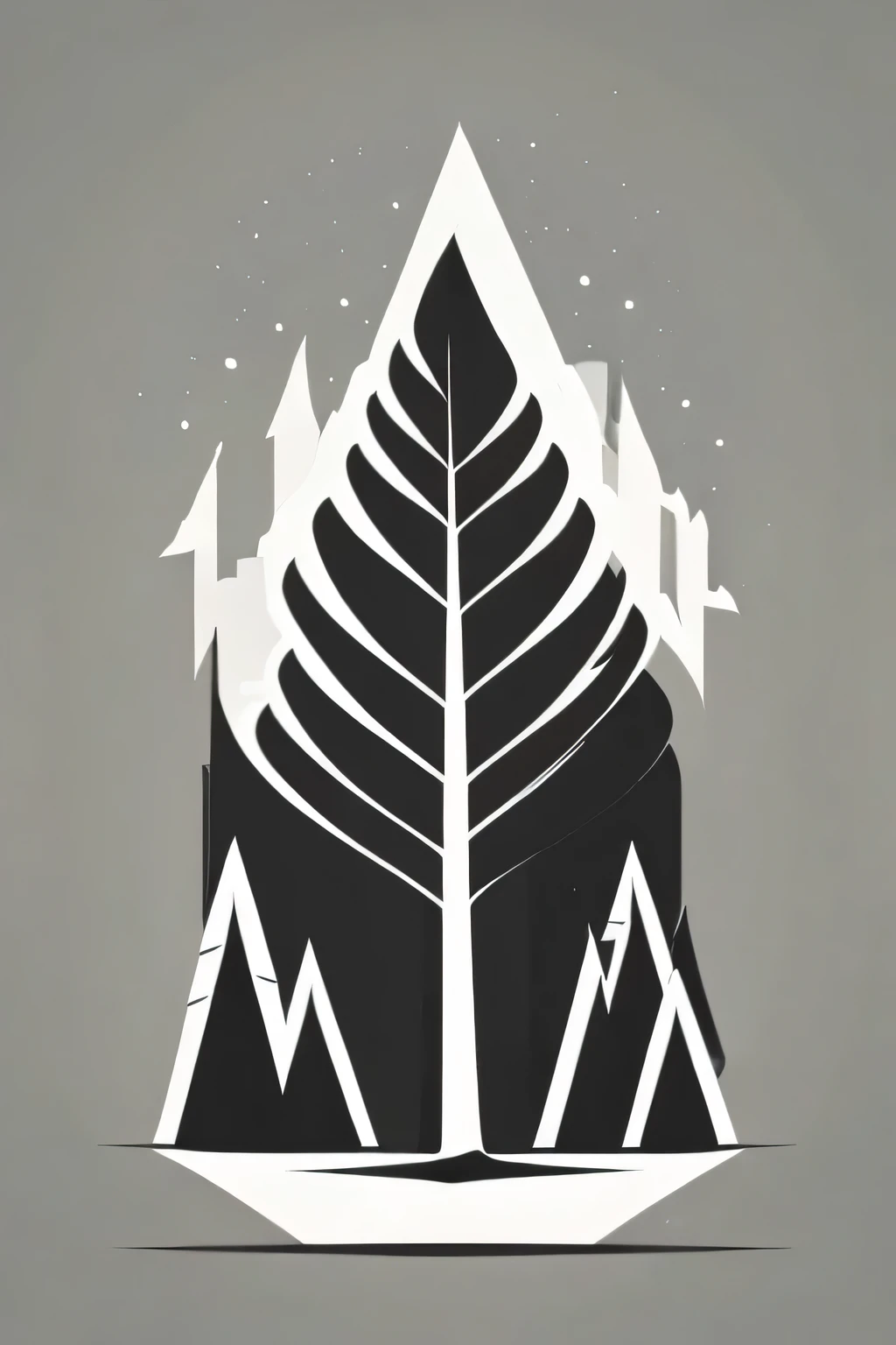 "Create a logo for an application whose objective is to locate parcels in a specific region. The logo must include the following elements:
a stylized map, representing the location area.
some trees, symbolizing the vegetation of the plot.
An ax, to represent the work of demarcating the plots.
The logo style should be modern and minimalist, using a black and white color scheme. Figures must be without internal filling, just with outlines."