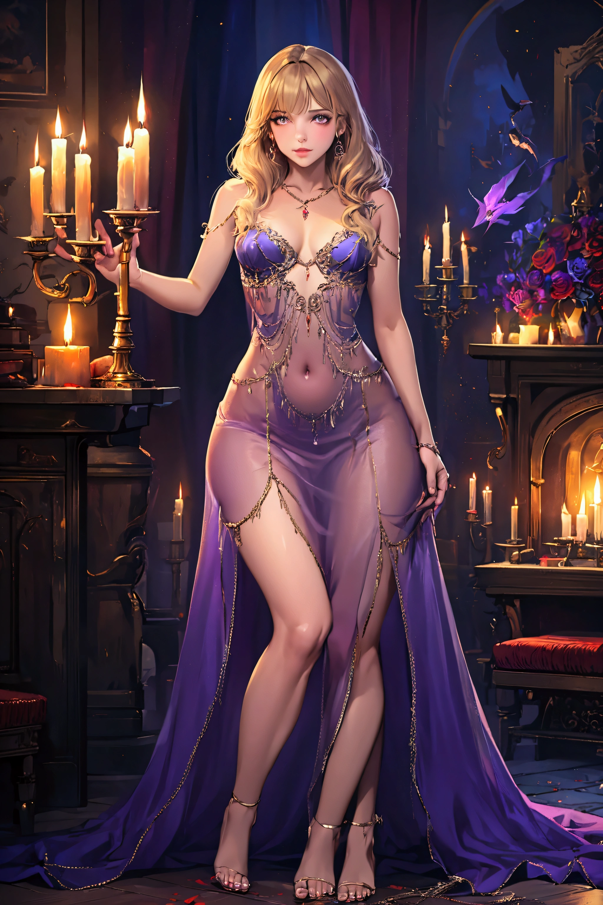 1 woman (Lalisa Manobal, age 25,sheer airy colorful dress), seductive witch, seduction magic, Conan, high fantasy, exotic bedroom, candles, animal furs, undressing, tease, (best quality,4k,8k,highres,masterpiece:1.2),ultra-detailed,(realistic,photorealistic,photo-realistic:1.37),HDR,UHD,studio lighting,ultra-fine painting,sharp focus,physically-based rendering,extreme detail description,professional,vivid colors,bokeh,portraits,fantasy,chiaroscuro,dramatic lighting
