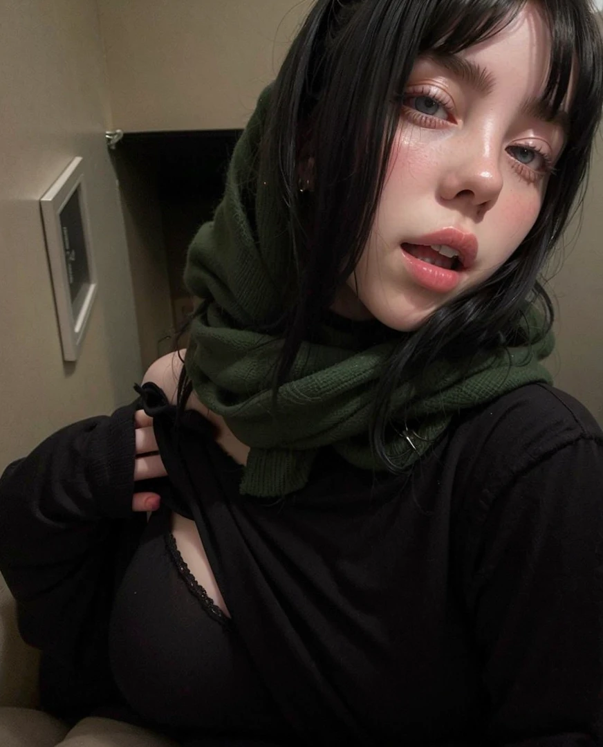 Blonde woman with long hair and piercings posing for a photo.., with long black hair, with long black hair, Perfect white hair girl, Ava Max, tifa lockhart with black hair, pale porcelain white skin, anime girl in real life, with black hair, extremely black hair, very black hair, with long black hair, her hair is black