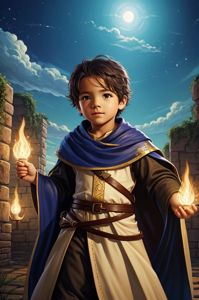Crea un niño de Sky Children of the Light estilo fanart.