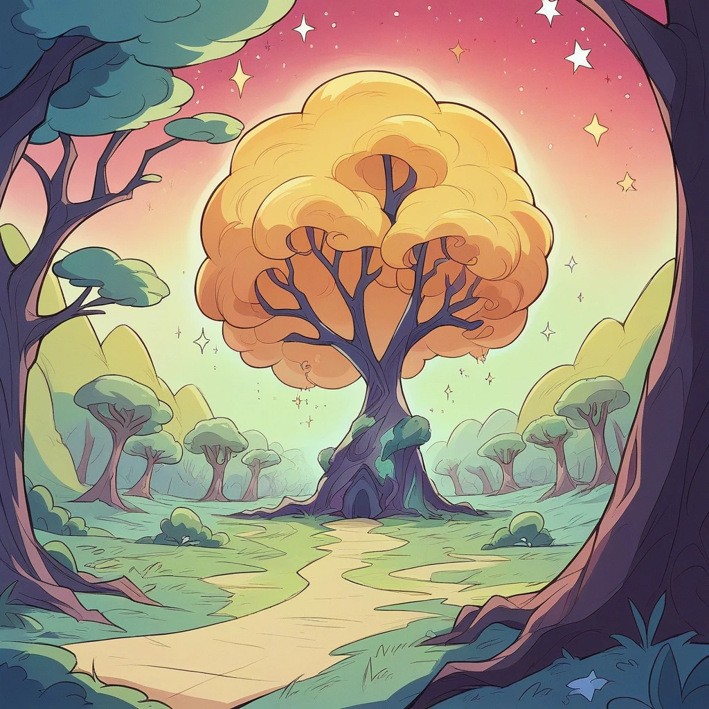 Create an image that captures the cosmic connection between trees, people and the universe. In the center of the image, place a majestic tree of life with a sturdy trunk and spreading branches. Tree elements must be composed of bright stellar particles and nebulae, suggesting its origin in the stars.
around the tree, includes human figures of various ages and ethnicities, whose bodies are also made up of the same star dust. People must be in attitudes of contemplation and connection, showing a sense of wonder and unity with the tree and the cosmos.
In the background, a night sky full of stars and nebulae must extend to the horizon, with vivid and brilliant colors that mix in a spectrum of cosmic lights. The image must convey a feeling of interconnectedness and cyclicality, where life, Death and renewal are part of an eternal cycle fed by the stars.