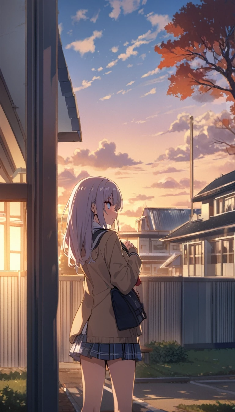 One Woman、beautiful girl、after school、evening、high school girl、School、Back of the school building、Schoolyard、winter、Under the big tree、that'it's snowing、Snowfall、Blazer Uniform、Pleated skirt、Duffle coat、Black knee-high socks、Long Hair、Wear a scarf、Ultra-definition image quality、Highest quality, Thick thighs、big 、Black Hair、slip on the snow、Slipping and falling、magnificent々Fall forward suddenly、Black panties、Surprised expression