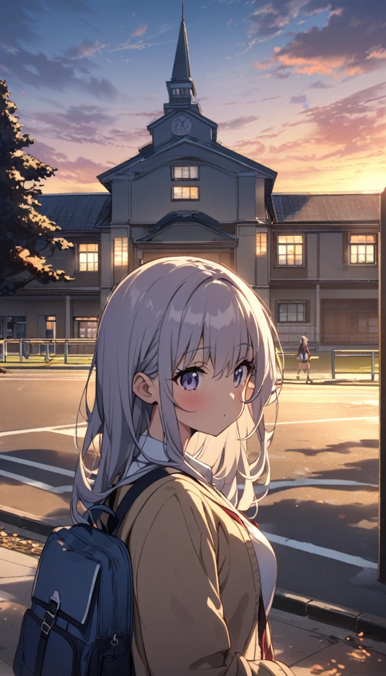 One Woman、beautiful girl、after school、evening、high school girl、School、Back of the school building、Schoolyard、winter、Under the big tree、that'it's snowing、Snowfall、Blazer Uniform、Pleated skirt、Duffle coat、Black knee-high socks、Long Hair、Wear a scarf、Ultra-definition image quality、Highest quality, Thick thighs、big 、Black Hair、slip on the snow、Slipping and falling、magnificent々Fall forward suddenly、Black panties、Surprised expression
