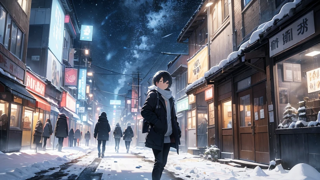 Main Scene: The protagonist should be prominent in the front, perhaps with a determined or curious expression.
People in the Background: Several people in the background, in the background, to convey the idea of a busy city.
Ice City: Make sure the surrounding city is clearly covered in ice, perhaps with buildings, trees, or urban features covered in snow and ice.
Colors and Contrast: Use cool colors like blue and white to give the feeling of cold and ice. Contrast the protagonist in some way to make him stand out from the background.
Size and Composition: Ensure that the protagonist is the largest element in the thumbnail and is positioned centrally or in a way that draws attention.