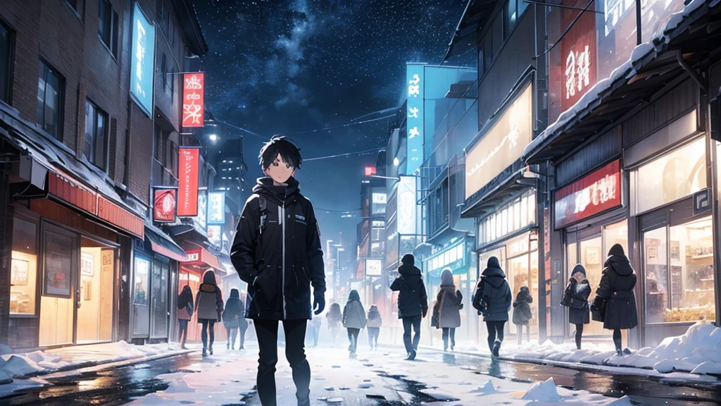 Main Scene: The protagonist should be prominent in the front, perhaps with a determined or curious expression.

People in the Background: Several people in the background, in the background, to convey the idea of ​​a busy city.

Ice City: Make sure the surrounding city is clearly covered in ice, perhaps with buildings, trees, or urban features covered in snow and ice.

Colors and Contrast: Use cool colors like blue and white to give the feeling of cold and ice. Contrast the protagonist in some way to make him stand out from the background.

Size and Composition: Ensure that the protagonist is the largest element in the thumbnail and is positioned centrally or in a way that draws attention.