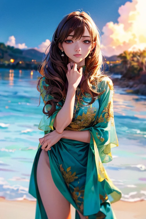 ((Highest quality)),(超High resolution),(Very detailed),(Detailed Description),((The best CG)),(masterpiece),Ultra-detailed art、(Highest quality、8k、32K、masterpiece)、(Realistic)、(Realistic:1.2)、(High resolution)、Very detailed、Very beautiful face and eyes、1 female、((High school girls:1.3))、Tight waist、Delicate body、(Highest quality、Attention to detail、Rich skin detail)、(Highest quality、8k、Oil paints:1.2)、Very detailed、(Realistic、Realistic:1.37)、Bright colors、Full Body Shot