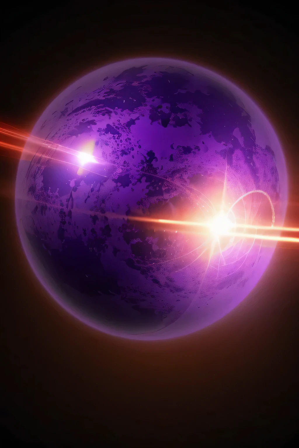 unstable purple energy sphere, energy particles