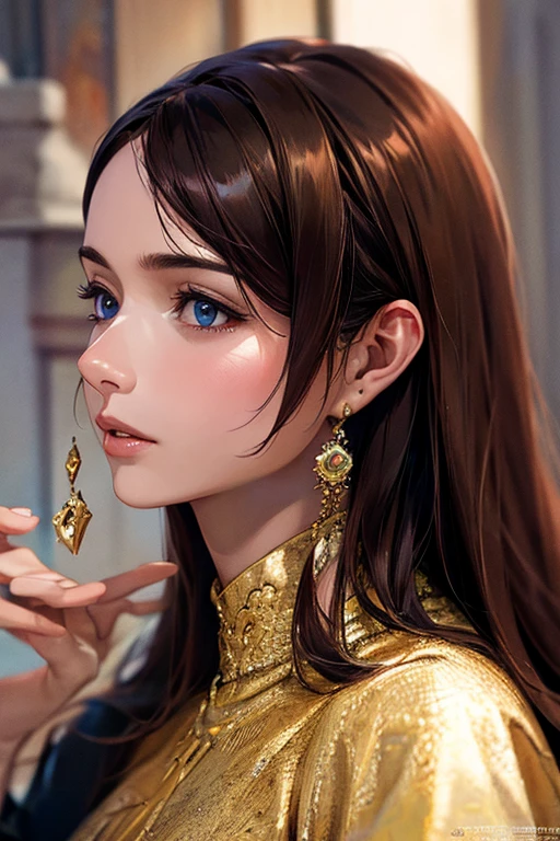 ((Highest quality)),(超High resolution),(Very detailed),(Detailed Description),((The best CG)),(masterpiece),Ultra-detailed art、(Highest quality、8k、32K、masterpiece)、(Realistic)、(Realistic:1.2)、(High resolution)、Very detailed、Very beautiful face and eyes、1 female、((:1.3))、Tight waist、Delicate body、(Highest quality、Attention to detail、Rich skin detail)、(Highest quality、8k、Oil paints:1.2)、Very detailed、(Realistic、Realistic:1.37)、Bright colors