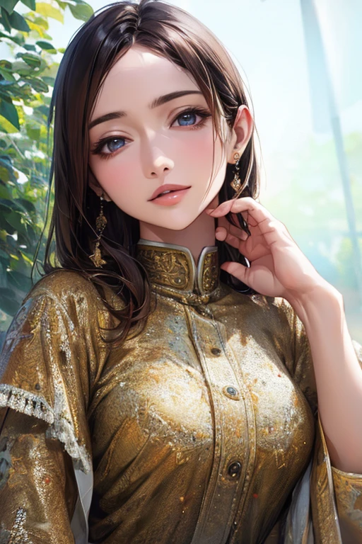 ((Highest quality)),(超High resolution),(Very detailed),(Detailed Description),((The best CG)),(masterpiece),Ultra-detailed art、(Highest quality、8k、32K、masterpiece)、(Realistic)、(Realistic:1.2)、(High resolution)、Very detailed、Very beautiful face and eyes、1 female、((:1.3))、Tight waist、Delicate body、(Highest quality、Attention to detail、Rich skin detail)、(Highest quality、8k、Oil paints:1.2)、Very detailed、(Realistic、Realistic:1.37)、Bright colors