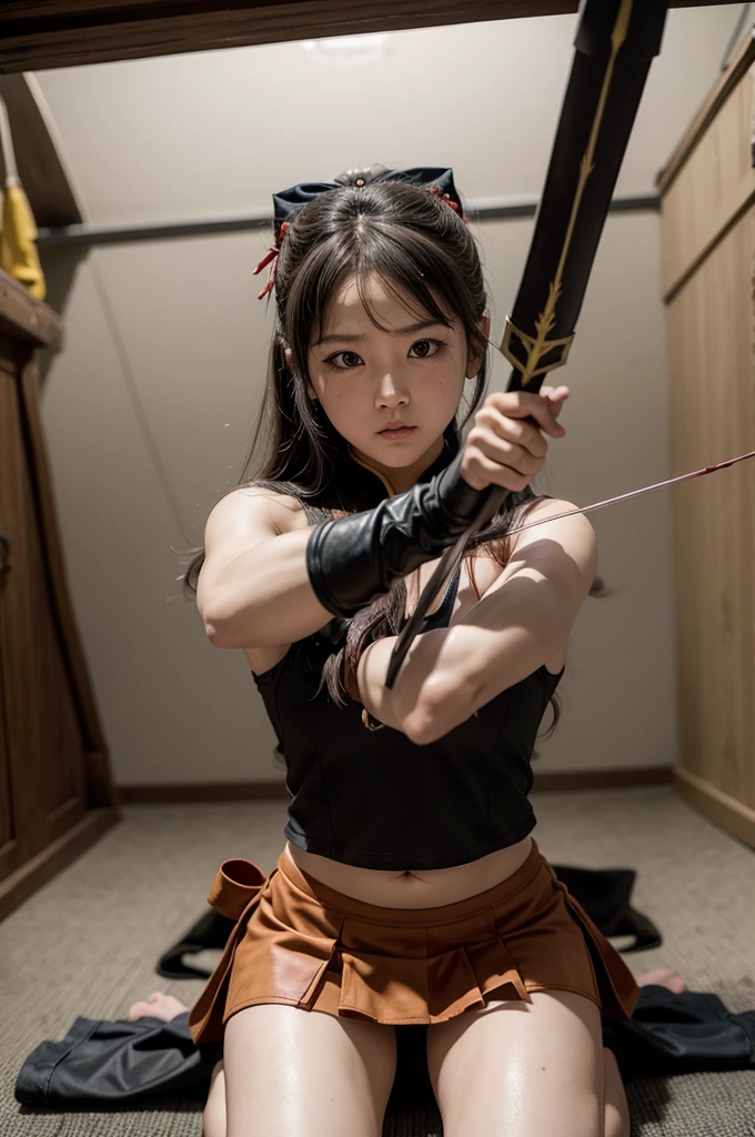 Archer、Fantasy、girl、mini skirt、hunter、Bow and Arrow、Huge Weapons、Battle Axe、Dragon Quest、、Martial Artist、6 yek、Kick、nsfw、nude、Sex