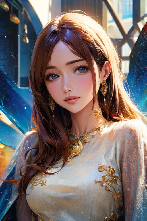 ((Highest quality)),(超High resolution),(Very detailed),(Detailed Description),((The best CG)),(masterpiece),Ultra-detailed art、(Highest quality、8k、32K、masterpiece)、(Realistic)、(Realistic:1.2)、(High resolution)、Very detailed、Very beautiful face and eyes、1 female、((:1.3))、Tight waist、Delicate body、(Highest quality、Attention to detail、Rich skin detail)、(Highest quality、8k、Oil paints:1.2)、Very detailed、(Realistic、Realistic:1.37)、Bright colors