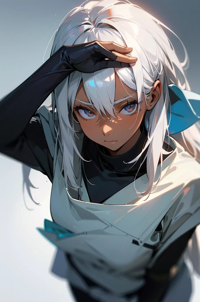 (best quality,highres,masterpiece:1.2), ultra-detailed, (realistic:1.37) portrait, painting (by ratatatat74:1.25), 1girl, solo, (dark skin:1.31), silver hair, office suit, Strict Notes: - tags are arranged in order from subject to detail,First, the topic description(portrait, painting),Then there are the attributes and details of the characters(1girl, solo, dark skin, silver hair, office suit, strict)。 - In each description,You can use brackets to increase or decrease the strength of keywords.,To meet the needs of creation。 - Used tags related to image quality and art style at the beginning,To ensure the generated images are of high quality and realistic。 - Focus on describing the characteristics and image of the characters(dark skin, silver hair, office suit, strict),To better guide the generator to draw details。 - No specific scene or background,In order to make the generated pictures more free and diverse。 - Finally, the tag portrait was used,Used to specify the screen type。 According to my opinion,You can try to generate some pictures,And adjust and optimize according to the generated results。If needed,I can always provide you with more themes。