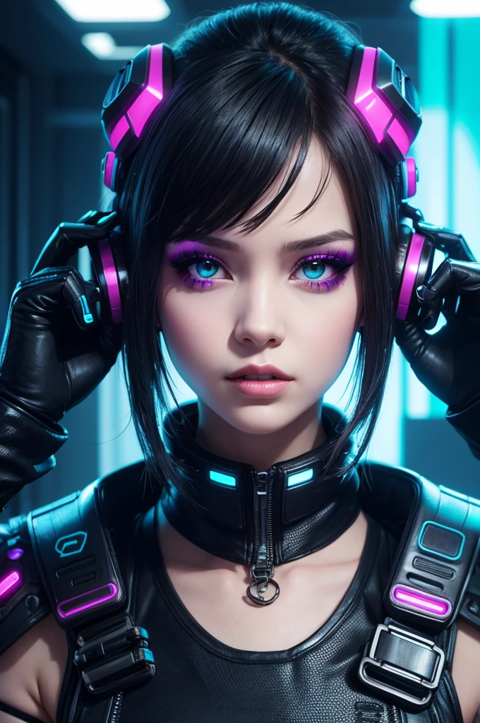 Girl with cyber punk look