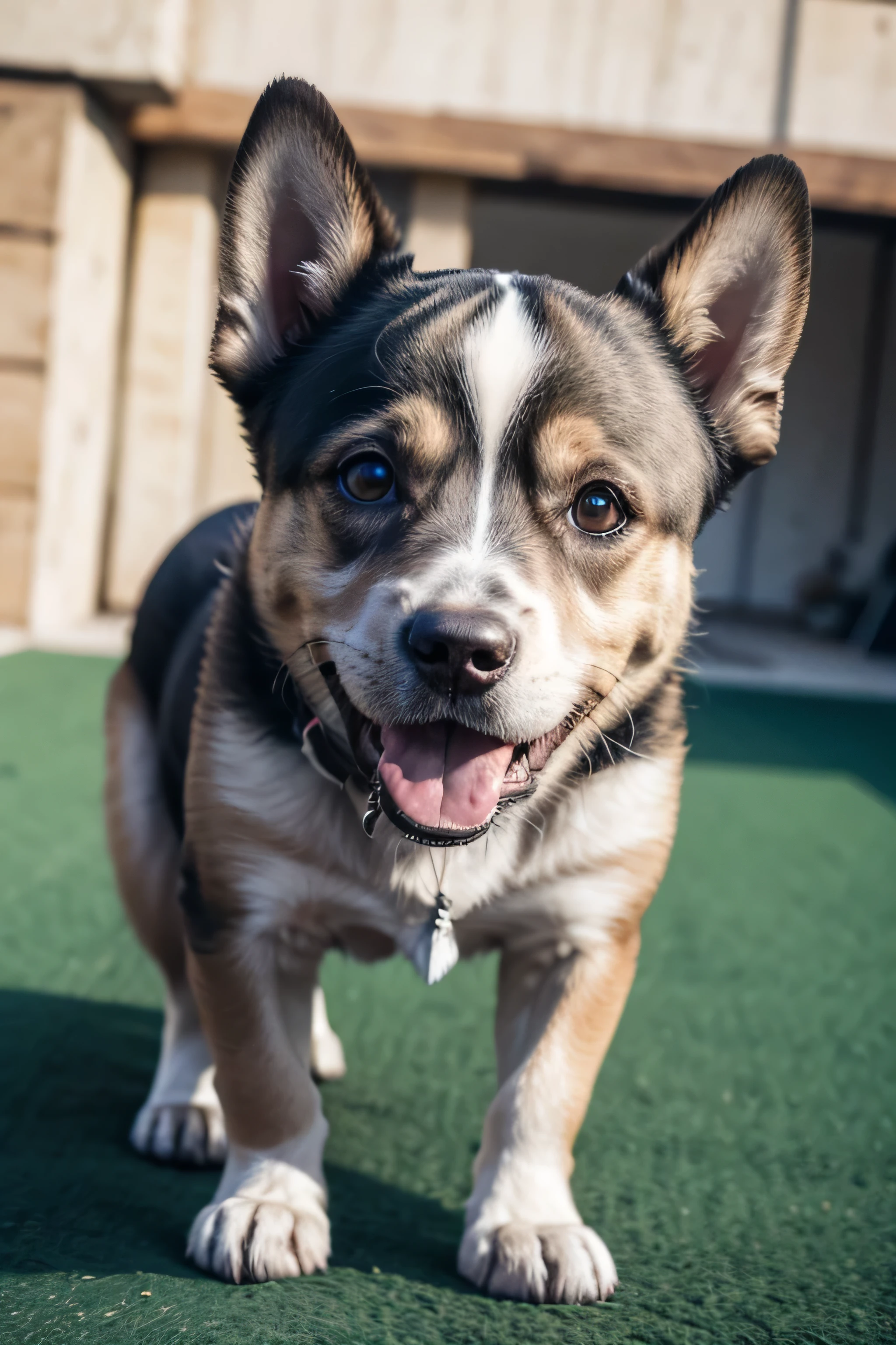 um cachorro feliz