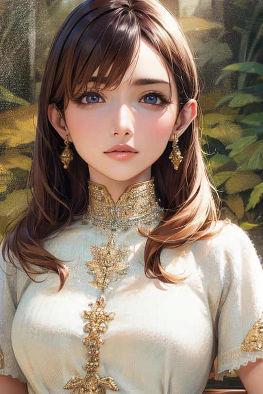 ((Highest quality)),(超High resolution),(Very detailed),(Detailed Description),((The best CG)),(masterpiece),Ultra-detailed art、(Highest quality、8k、32K、masterpiece)、(Realistic)、(Realistic:1.2)、(High resolution)、Very detailed、Very beautiful face and eyes、1 female、((:1.3))、Tight waist、Delicate body、(Highest quality、Attention to detail、Rich skin detail)、(Highest quality、8k、Oil paints:1.2)、Very detailed、(Realistic、Realistic:1.37)、Bright colors